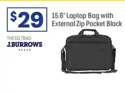 Officeworks Laptop Bag with External Zip Pocket Black offer