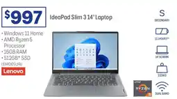 Officeworks IdeaPad Slim 3 Laptop offer