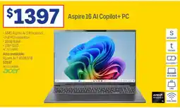 Officeworks Aspire 16 Al Copilot+ PC offer
