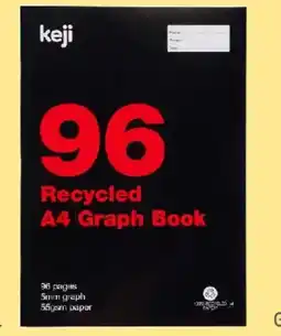 Officeworks Keji recycled a4 graph book offer