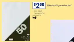 Officeworks Keji a4 7 holes office pad 50 leaf offer