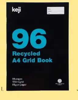 Officeworks Keji recycled a4 grid book offer