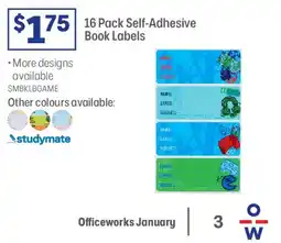 Officeworks self-adhesive book labels offer