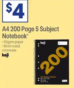 Officeworks A4 5 Subject Notebook offer