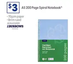 Officeworks A5 Spiral Notebook^ offer