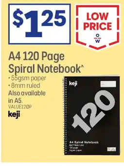 Officeworks A4 spiral notebook offer