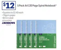 Officeworks a4 spiral notebook^ offer