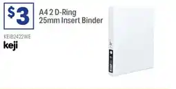 Officeworks keji A4 2 d-ring insert binder offer