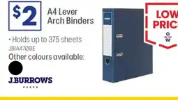Officeworks A4 lever arch binders offer