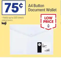 Officeworks A4 Button Document Wallet offer