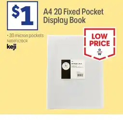 Officeworks A4.20 Fixed Pocket Display Book offer