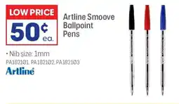 Officeworks Artline smoove ballpoint pens offer