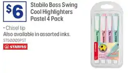 Officeworks Stabilo boss swing cool highlighters pastel offer