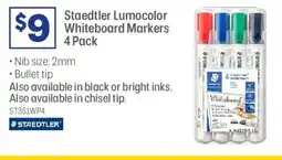 Officeworks Staedtler lumocolor whiteboard markers offer