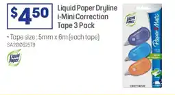 Officeworks Liquid paper dryline i-mini correction tape offer