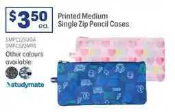 Officeworks Printed medium single zip pencil cases offer
