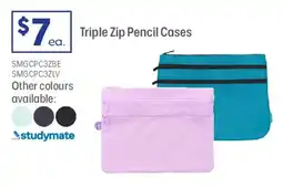 Officeworks triple zip pencil cases offer