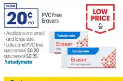 Officeworks Pvc free erasers offer