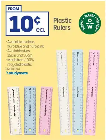 Plastic rulers offer at Officeworks