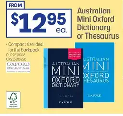Officeworks Australian mini oxford dictionary or thesaurus offer