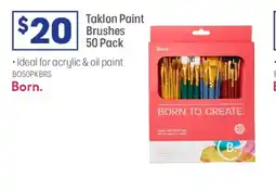 Officeworks Taklon paint brushes offer