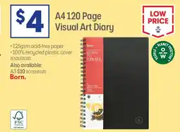 Officeworks A4 visual art diary offer