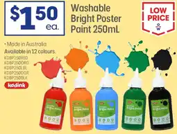 Officeworks Washable bright poster paint offer