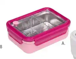 Officeworks Stainless steel bento box pink offer