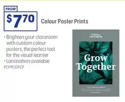 Officeworks Colour Poster Prints offer