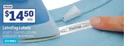 Officeworks DYMO LetraTag Iron-on Tape Black on White offer