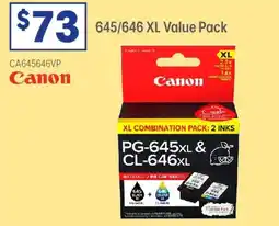 Officeworks Canon 645/646 XL Ink Cartridge Value Pack offer