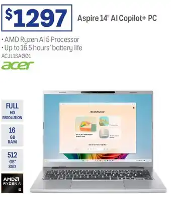 Acer aspire copilot+ pc ryzen ai 5