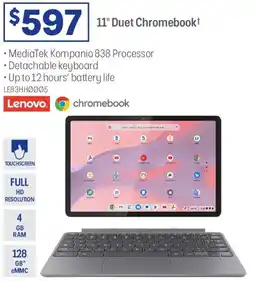 Officeworks Lenovo Chromebook Duet Laptop offer