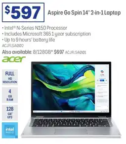 Officeworks Acer Aspire Go Spin Laptop 14 offer
