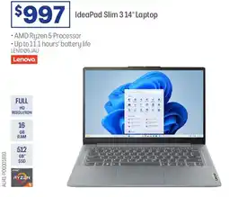 Officeworks Lenovo ideapad slim 3 ryzen 5 laptop offer