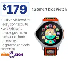 Officeworks Nickwatch 4g smart kids watch white nickw001-2 offer