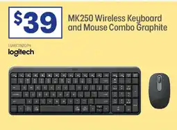 Officeworks Logitech mk250 wireless combo graphite offer
