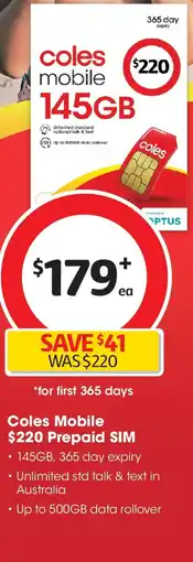 Coles Coles mobile offer