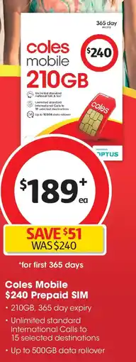 Coles Coles mobile offer