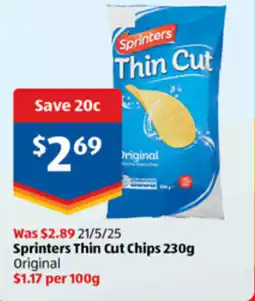 ALDI Sprinters Thin Cut Chips offer