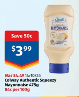 ALDI Colway authentic squeezy mayonnaise offer