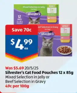 ALDI Silvester's cat food pouches offer