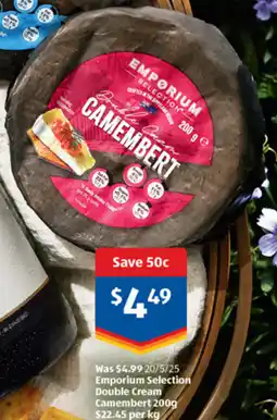 ALDI Emporium Selection Double Cream Camembert offer