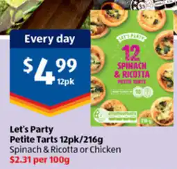 ALDI Let's party petite tarts offer