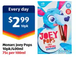 ALDI Monarc joey pops offer