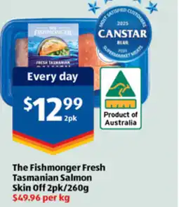 ALDI The fishmonger fresh tasmanian salmon skin off offer