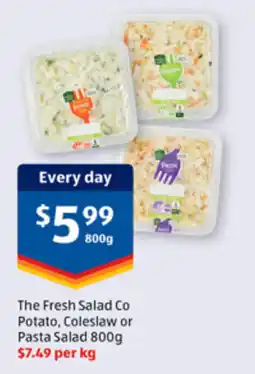 ALDI The fresh salad co potato, coleslaw or pasta salad offer