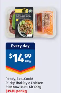 ALDI Ready, set...cook! sticky thai style chicken rice bowl meal kit offer