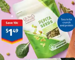 ALDI Oh so natural wholefoods pepita seeds offer