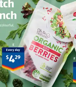 ALDI Oh so natural organic goji berries or golden berries offer